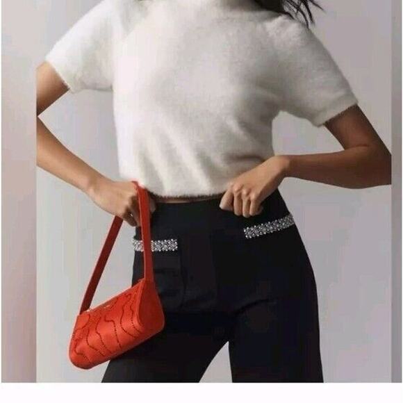 The Colette Cropped Wide-Leg Pants by Maeve: Rhinestone Pocket Edition 29 - Picture 3 of 9